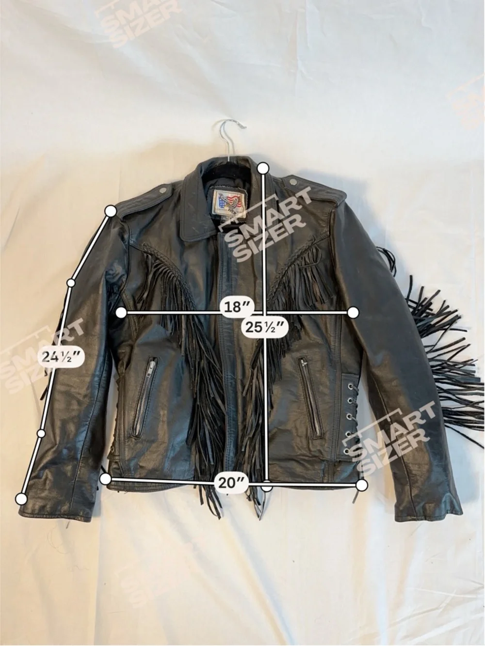 Vintage American Leather Fringe Jacket Black Western - Picture 5 of 5